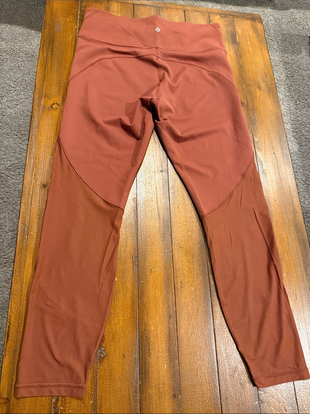 lululemon athletica Girls' Rust-Colored Mesh Panel Leggings